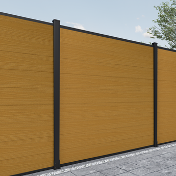 Mondaria Composite Privacy Fence – | Weather-Resistant, Low Maintenance Fencing (Antique Wood, Silver Gray, Golden Teak)