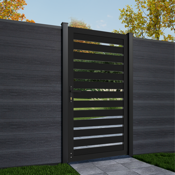 Mondaria 6ft H × 3ft W Aluminum Slatted Gate – Modern & Breezy Design