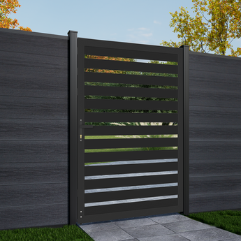 Mondaria 5.88ft × 4ft full aluminum gate modern design for garden and driveway