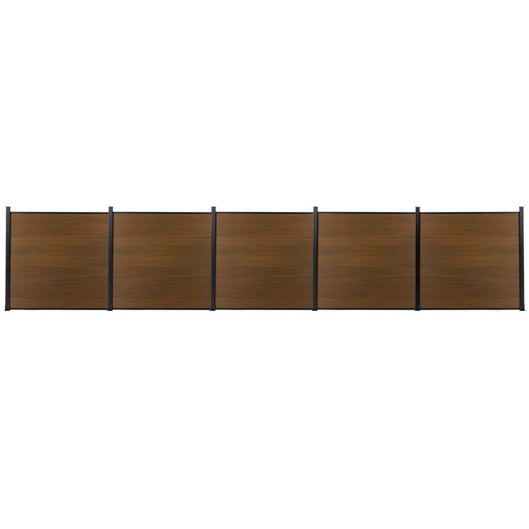 DIY 7.6 ft. H x 6 ft. W composite privacy fence with horizontal panels and concrete posts GJ13L72