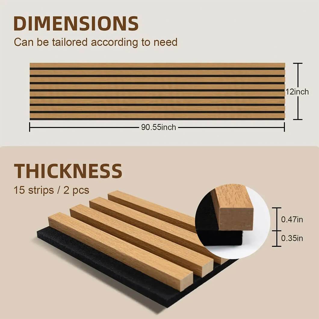 Luxury acoustic slat wood panels for soundproofing and aesthetic wall decor in garden fence8