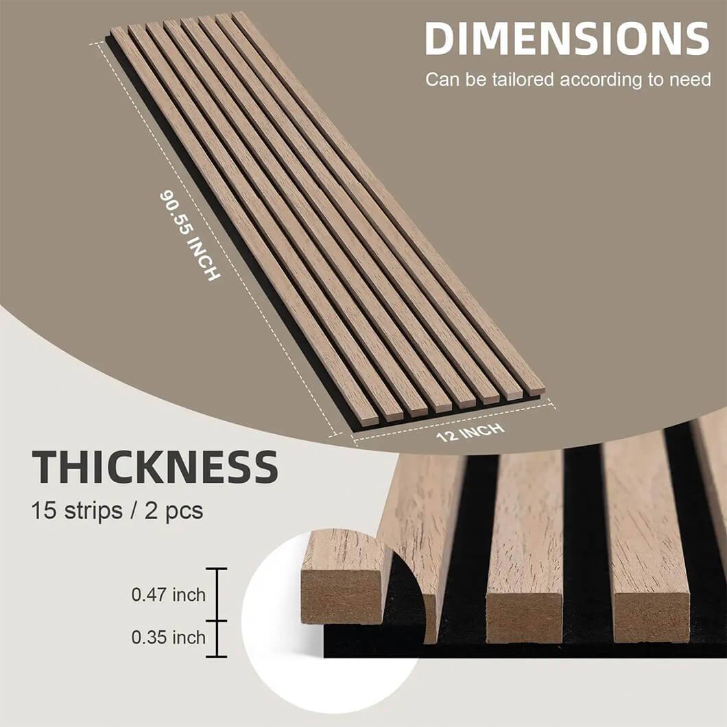 Luxury acoustic slat wood panels for soundproofing and aesthetic wall decor in garden fence16