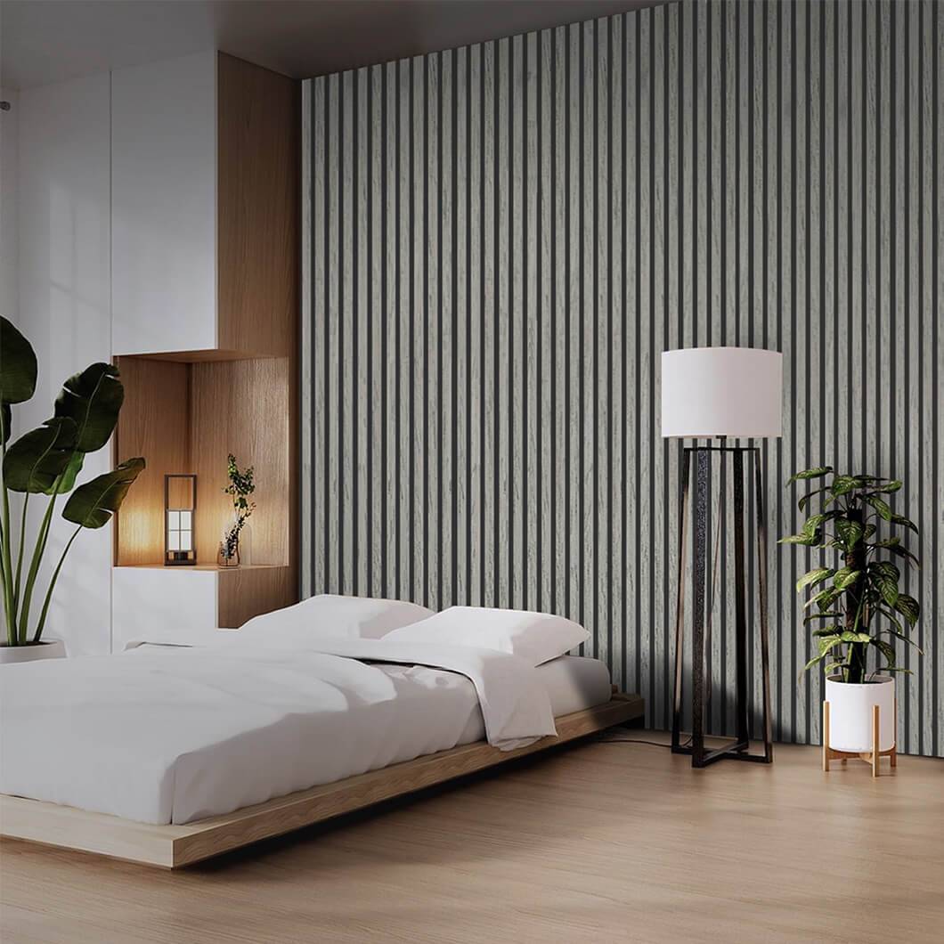 Luxury acoustic slat wood panels for soundproofing and aesthetic wall decor in garden fence40
