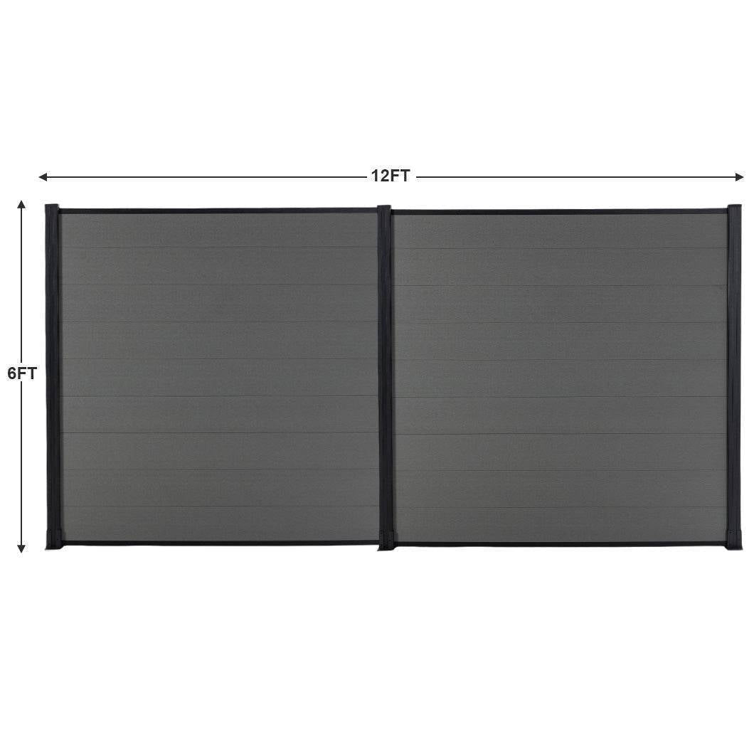 DIY 6 ft. H x 6 ft. W x 0.8 in horizontal privacy composite fence panel for outdoor AM10158