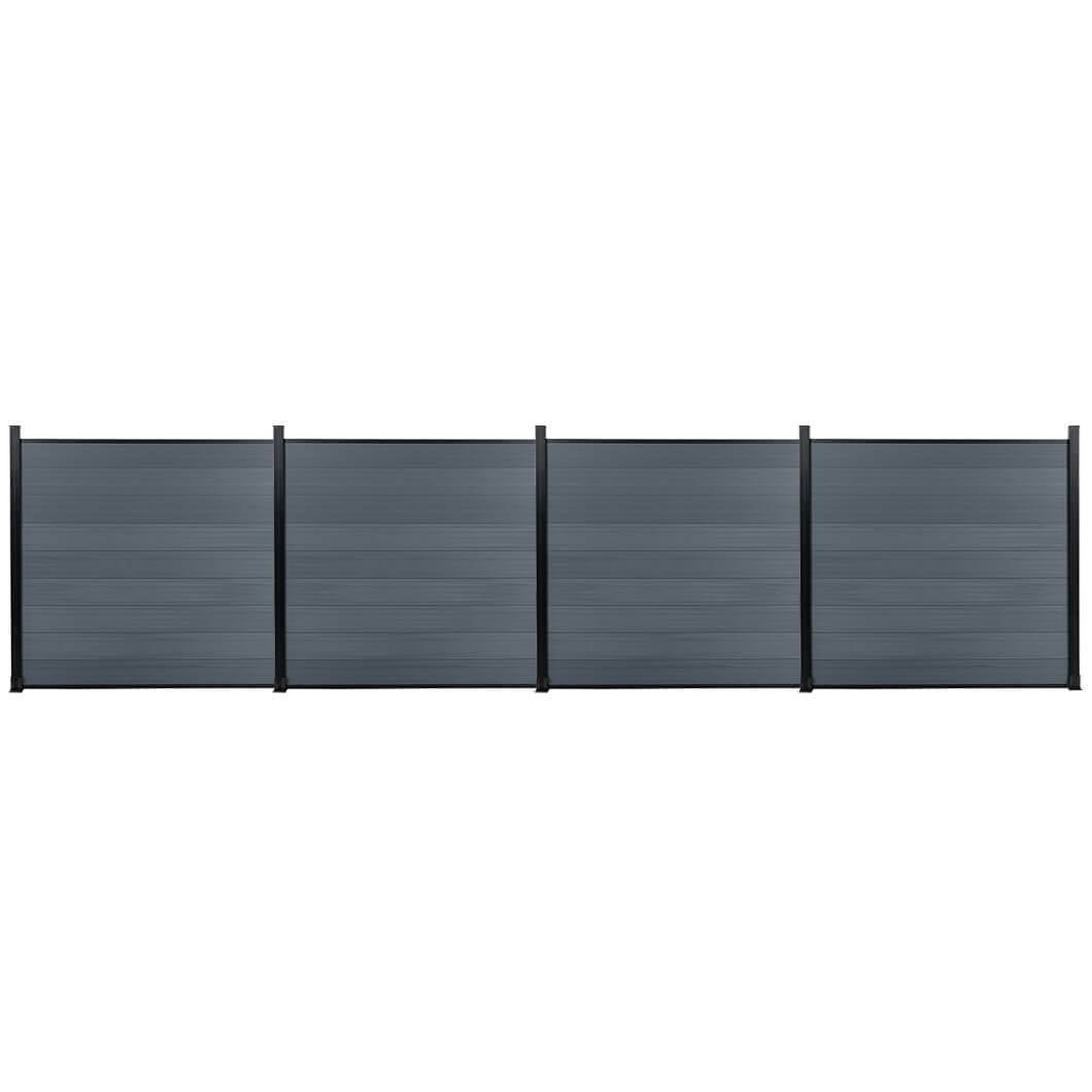 DIY 7.6 ft. H x 6 ft. W composite privacy fence with horizontal panels and concrete posts GJ13L61