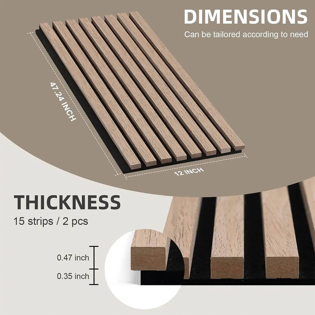 Luxury acoustic slat wood panels for soundproofing and aesthetic wall decor in garden fence1