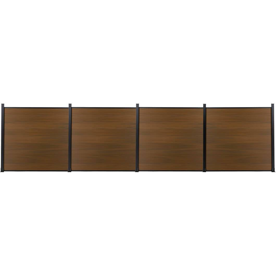 DIY 7.6 ft. H x 6 ft. W composite privacy fence with horizontal panels and concrete posts GJ13L68