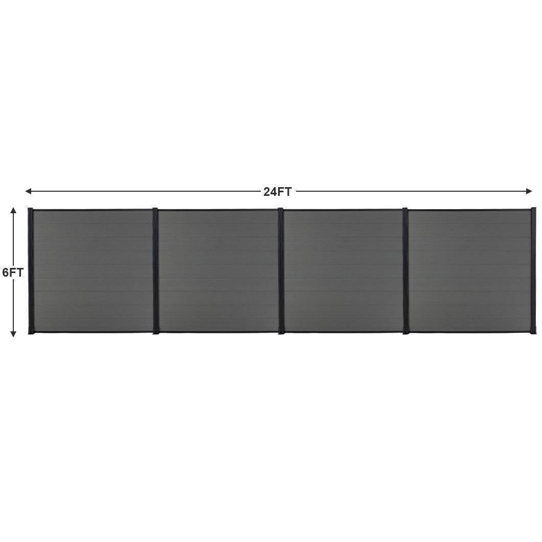 DIY 6 ft. H x 6 ft. W x 0.8 in horizontal privacy composite fence panel for outdoor AM10125