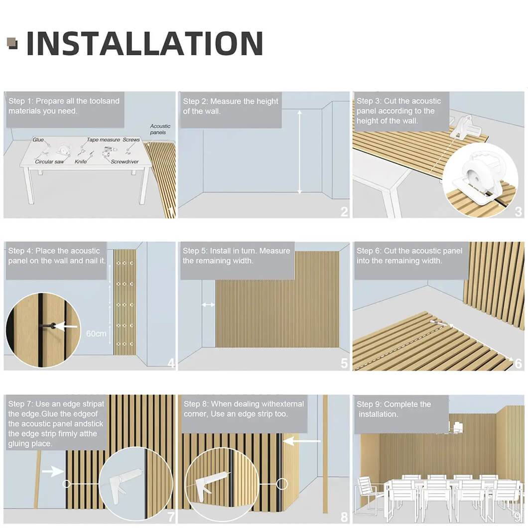 Luxury acoustic slat wood panels for soundproofing and aesthetic wall decor in garden fence36