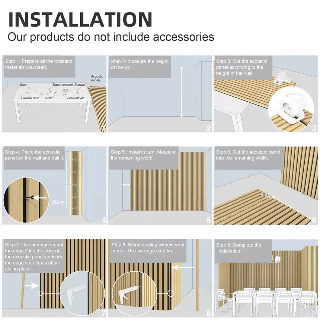 Luxury acoustic slat wood panels for soundproofing and aesthetic wall decor in garden fence34