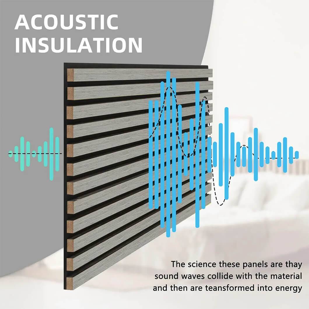 Luxury acoustic slat wood panels for soundproofing and aesthetic wall decor in garden fence2