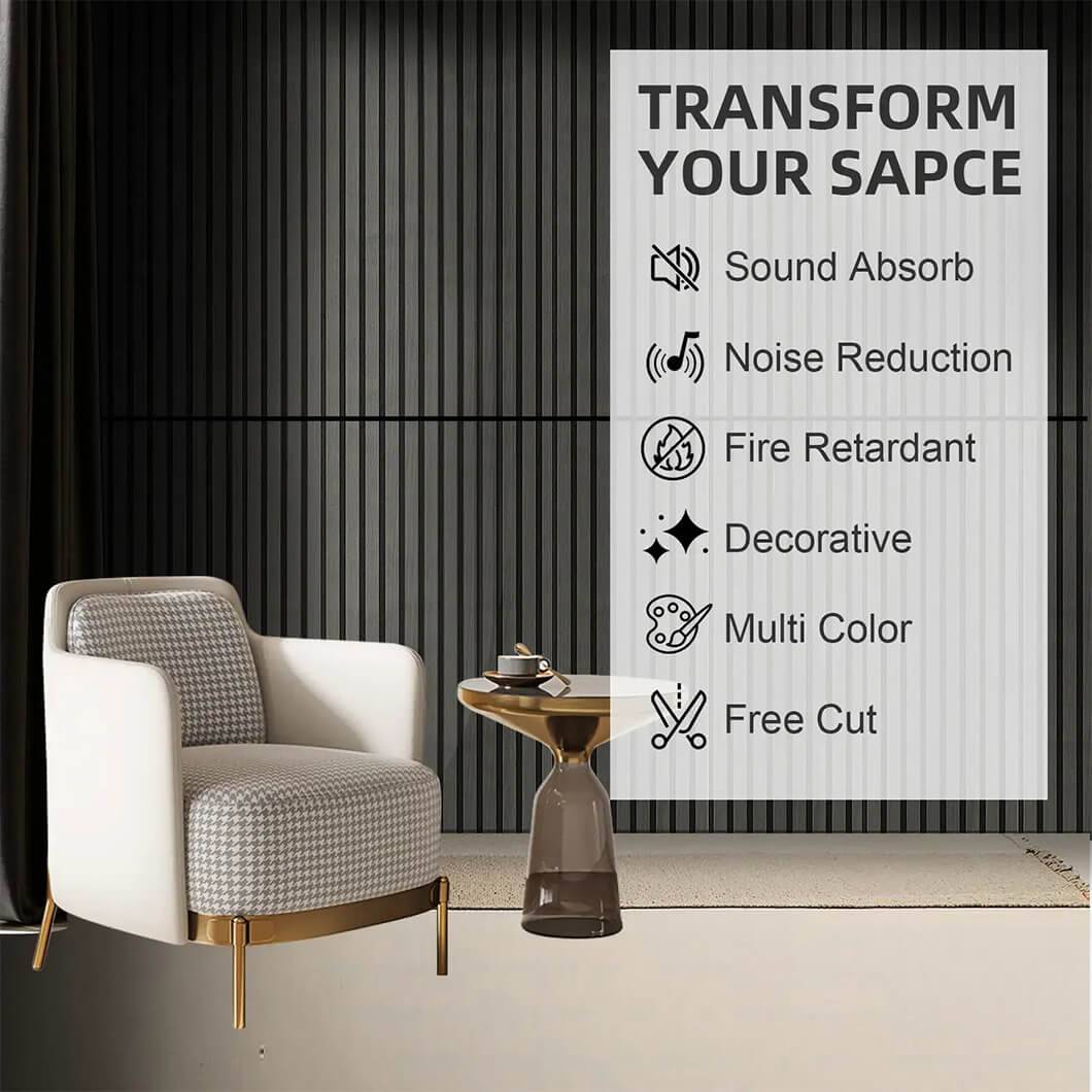 Luxury acoustic slat wood panels for soundproofing and aesthetic wall decor in garden fence12