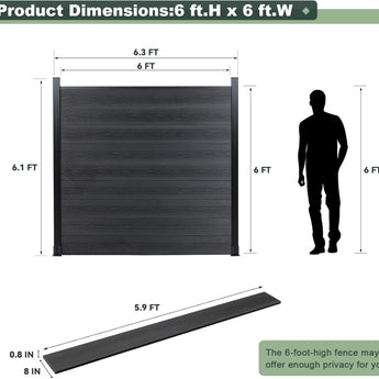 Mondaria Modern Composite Privacy Fence – Wood-Look Panels with 6ft Ground Posts | Durable, Low Maintenance Outdoor Fencing Solution