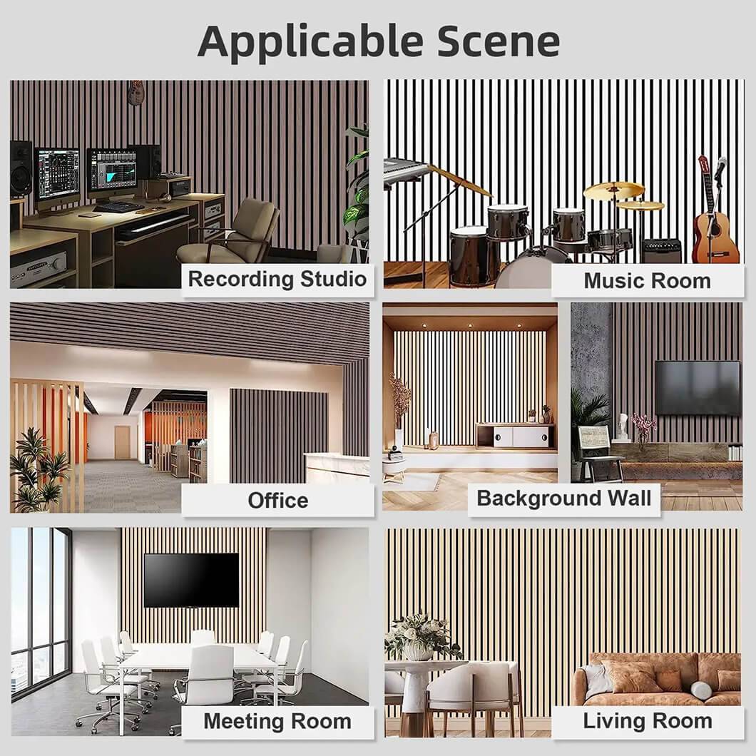 Luxury acoustic slat wood panels for soundproofing and aesthetic wall decor in garden fence22