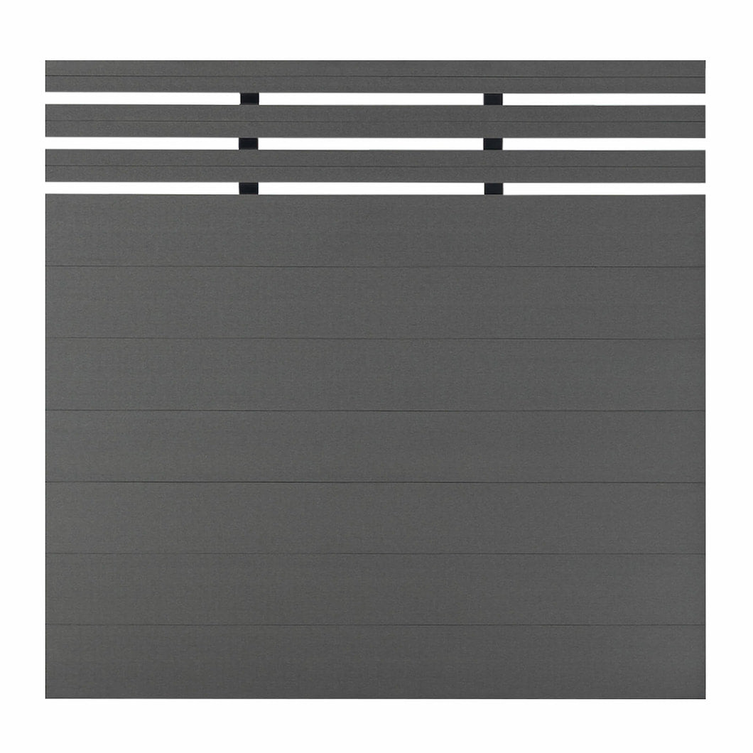 DIY 6 ft. H x 6 ft. W privacy fence with lattice top composite panels in horizontal design for outdoor privacy and security, model AM1019835