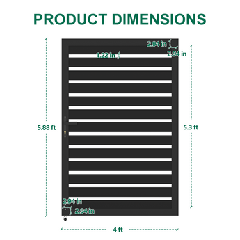 5.88ft × 4ft Aluminum Privacy Gate - Rust-Proof, Low Maintenance