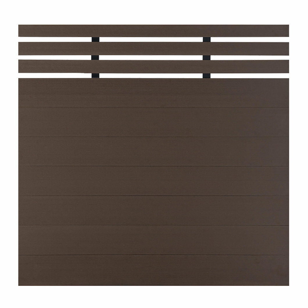 DIY 6 ft. H x 6 ft. W privacy fence with lattice top composite panels in horizontal design for outdoor privacy and security, model AM1019834