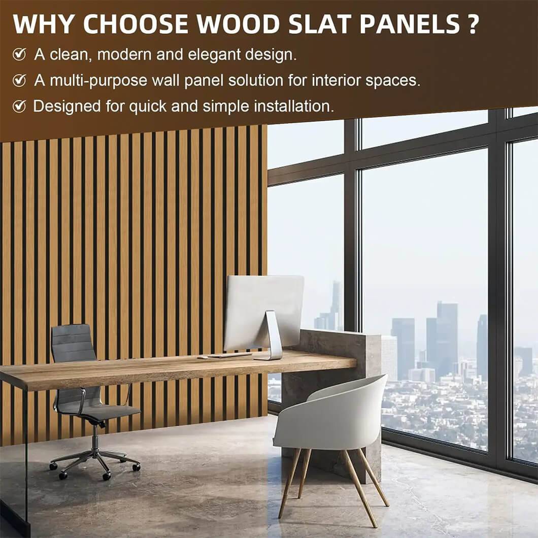 Luxury acoustic slat wood panels for soundproofing and aesthetic wall decor in garden fence13