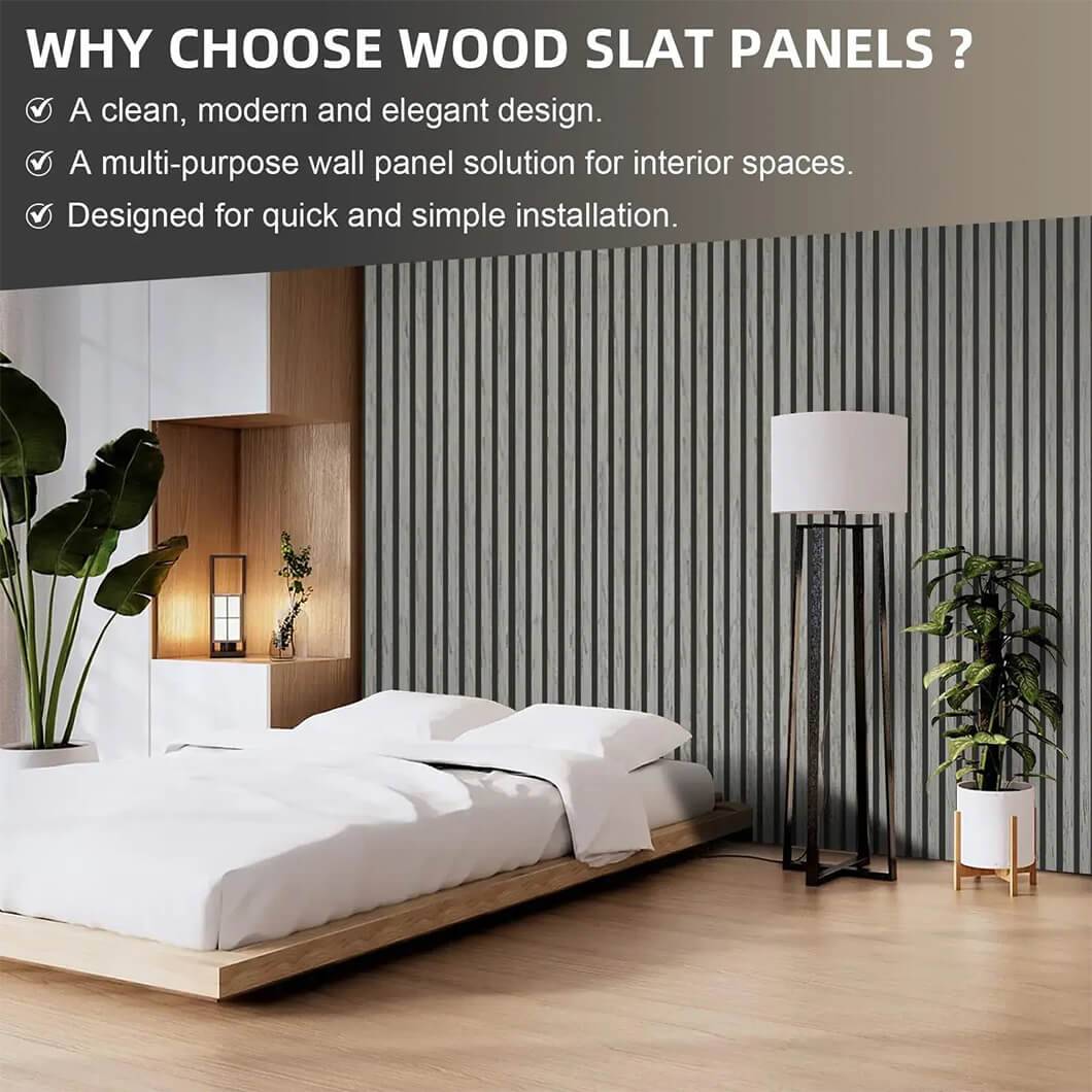 Luxury acoustic slat wood panels for soundproofing and aesthetic wall decor in garden fence15
