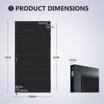 Safety 3 ft. W x 6 ft. H Composite Panel Fence Gate with Aluminum Alloy Handle for Garden Privacy
