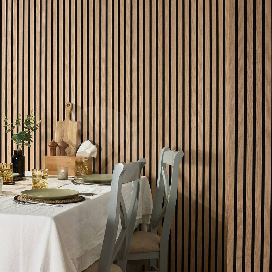 Luxury acoustic slat wood panels for soundproofing and aesthetic wall decor in garden fence21