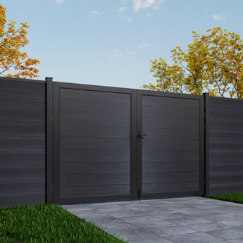 Mondaria 6ft H x 10ft W Double Fence Gate – Composite Panel Privacy Gate for Modern Outdoor Fencing