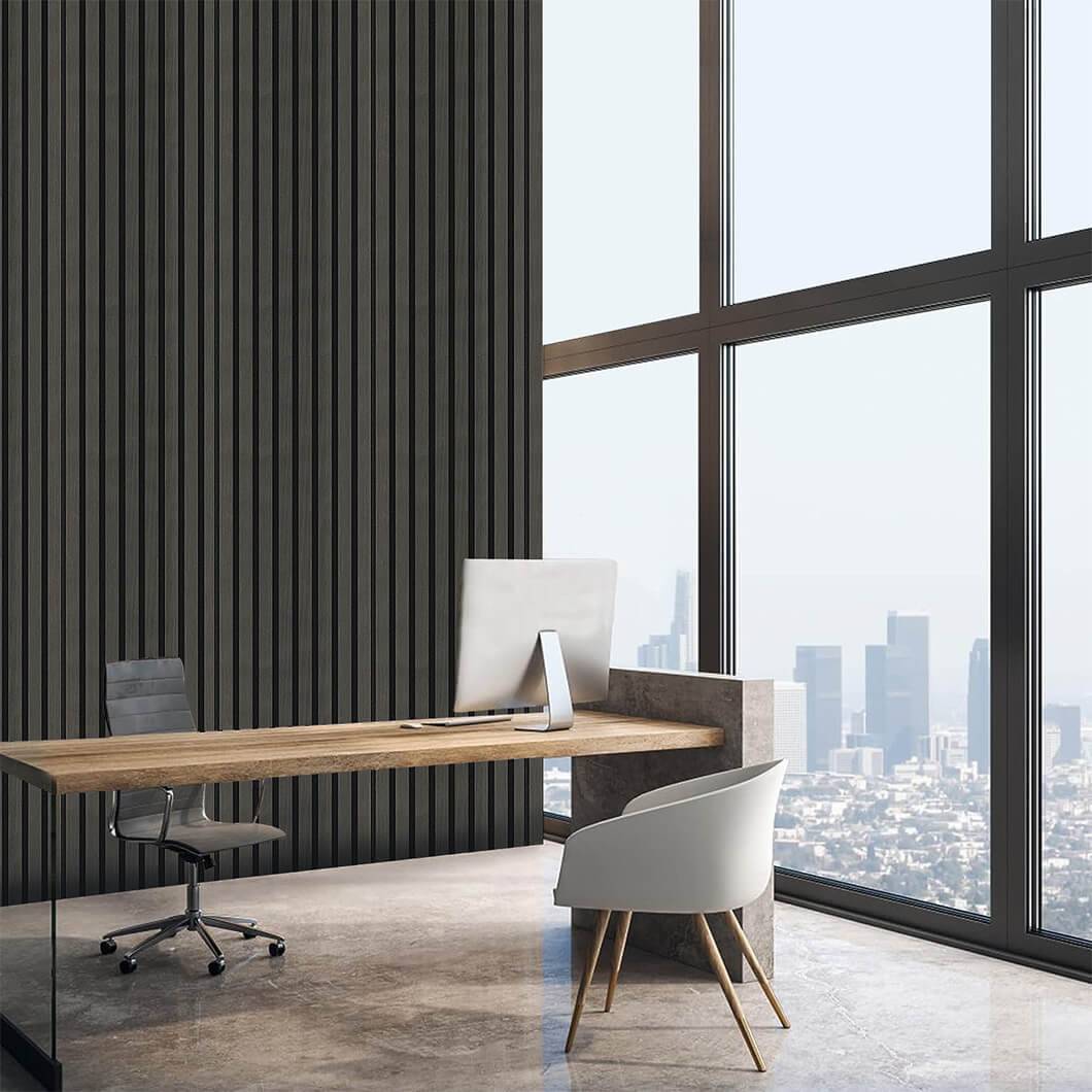 Luxury acoustic slat wood panels for soundproofing and aesthetic wall decor in garden fence7