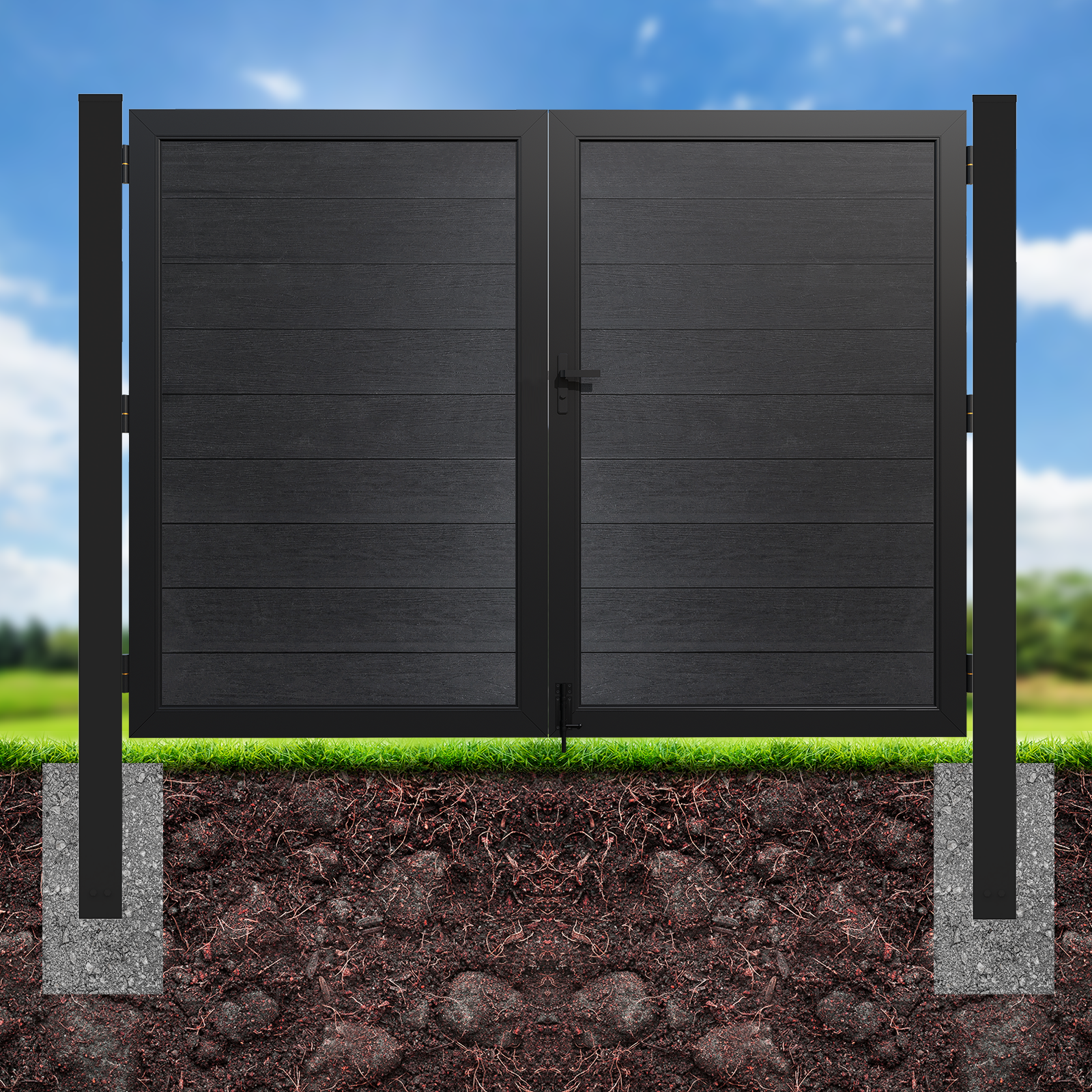 Mondaria 8ft gate post for double or single swing gate