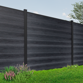 Mondaria Modern Composite Privacy Fence – Grained Finish with 8ft Inground Post