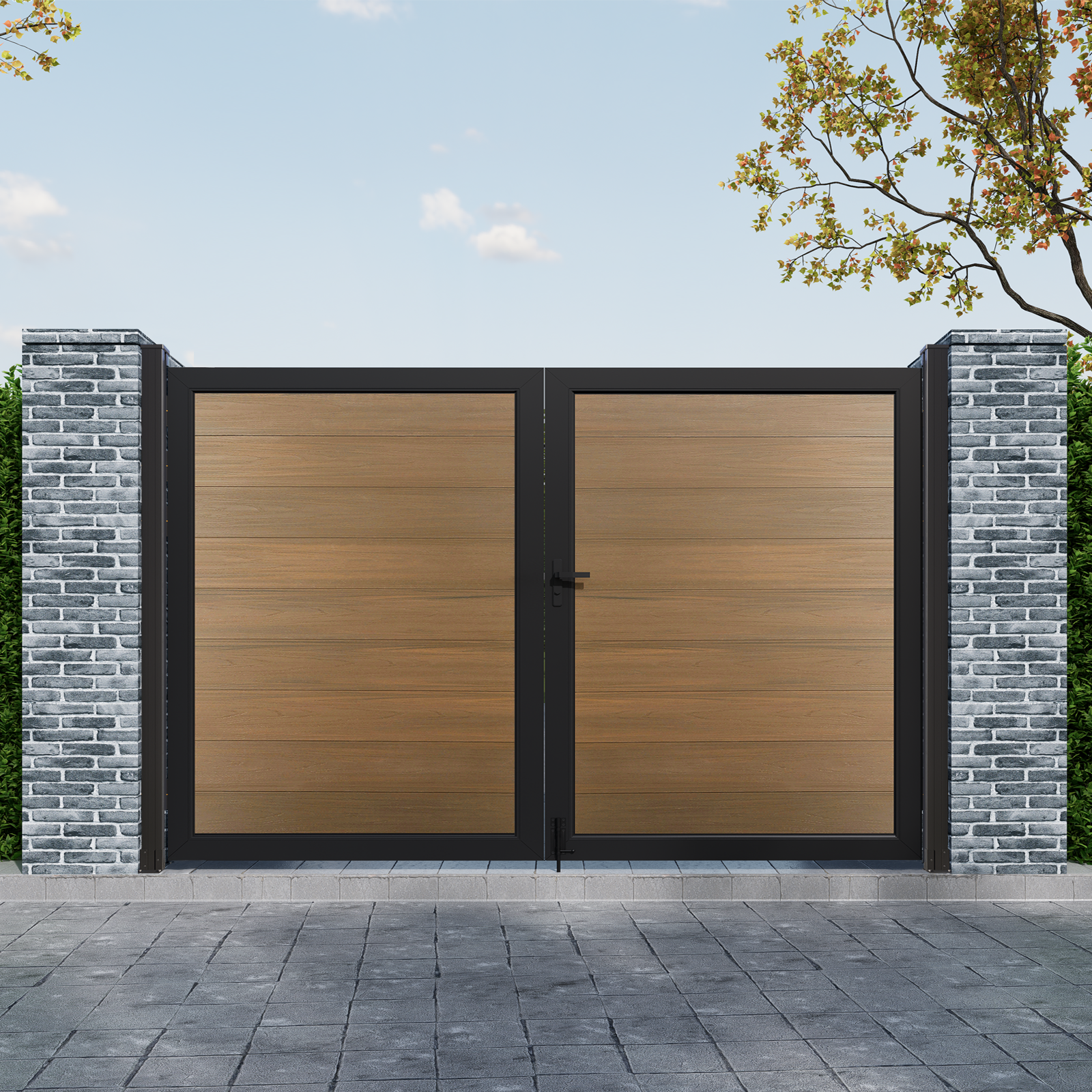 Mondaria brown double garden gate 6x10ft for composite privacy fencing
