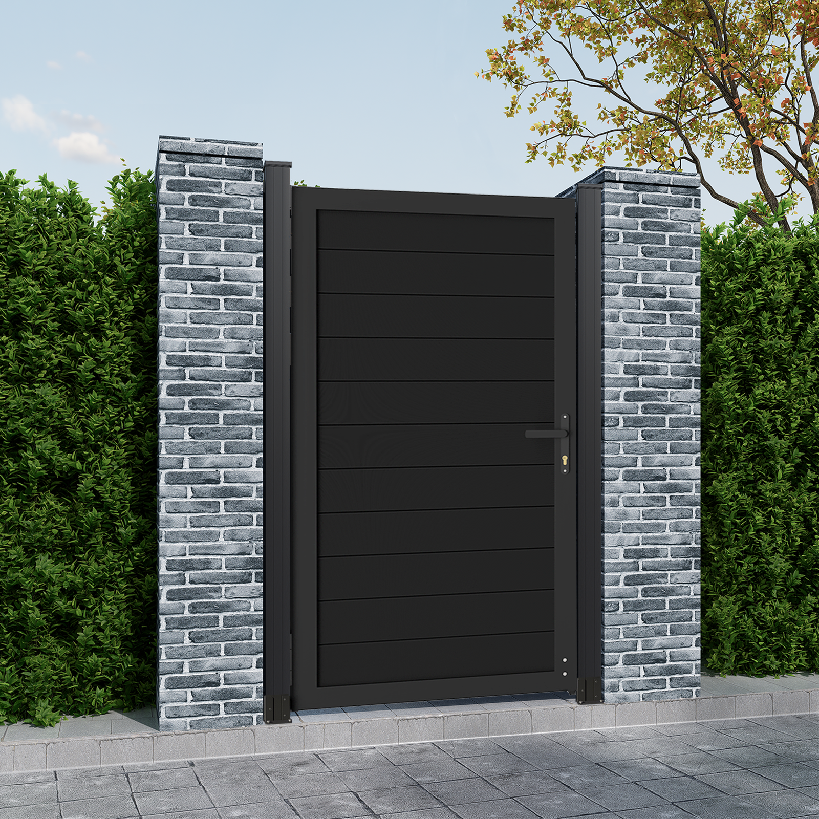 Modern 6x3ft aluminum alloy fence gate – Mondaria