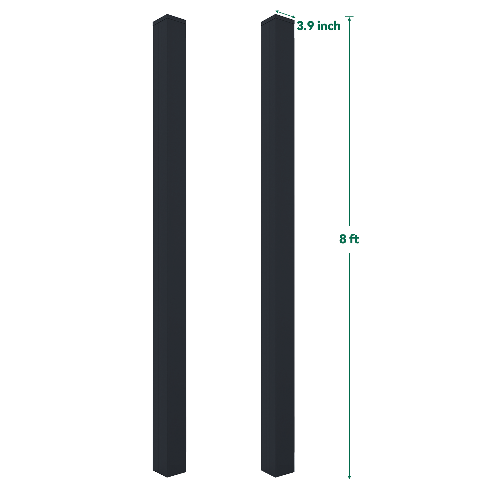 Mondaria 8ft gate post for double or single swing gate