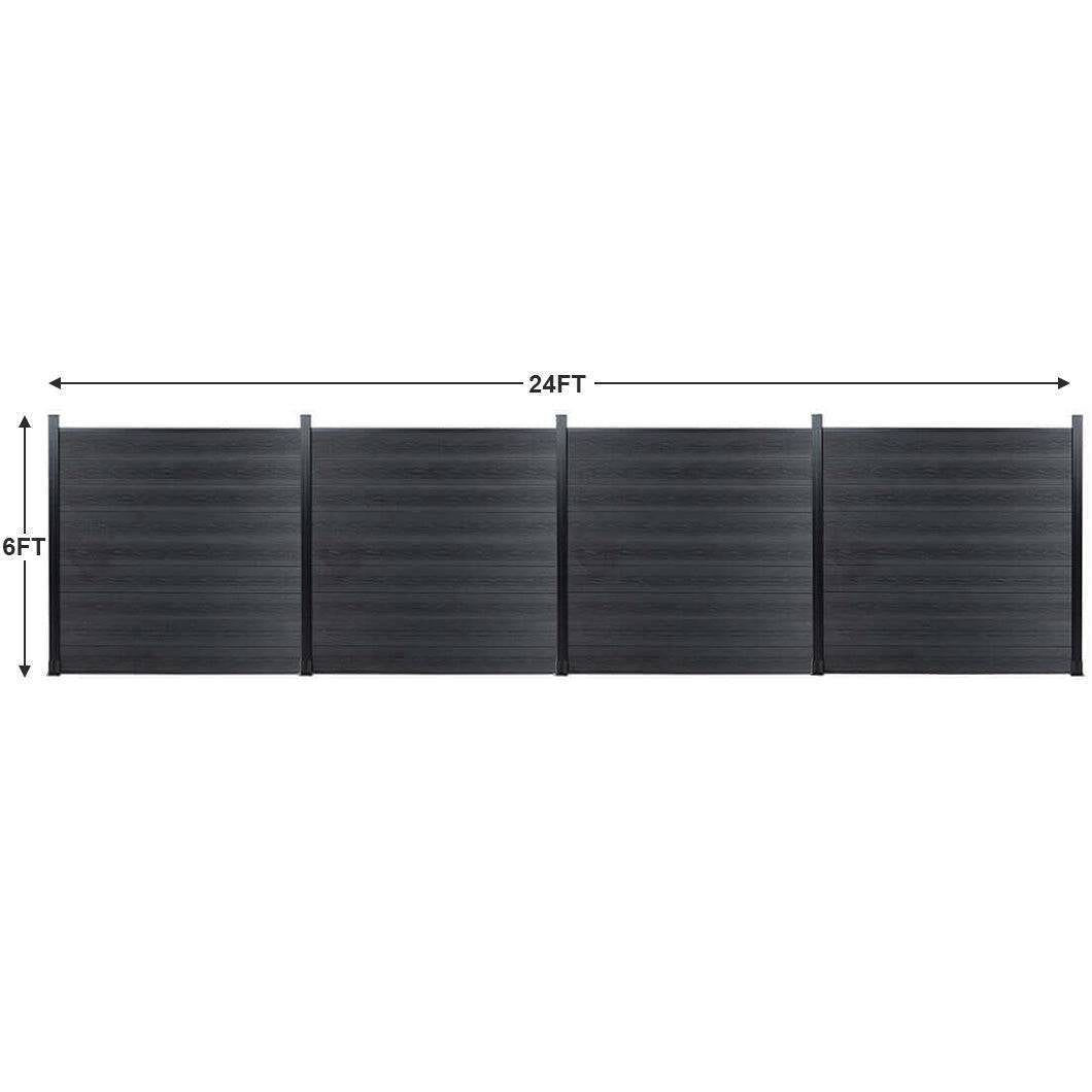 mondaria-diy-privacy-fence-composite-fence-black-four-piece-set-gj13