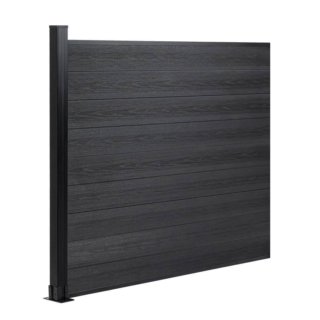 mondaria-diy-privacy-fence-composite-fence-black-one-panel-and-one-post