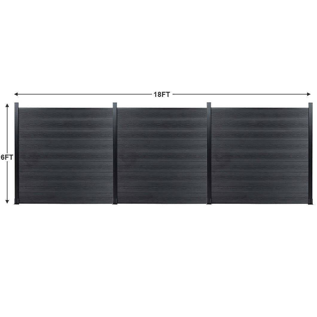 mondaria-diy-privacy-fence-composite-fence-black-three-piece-set