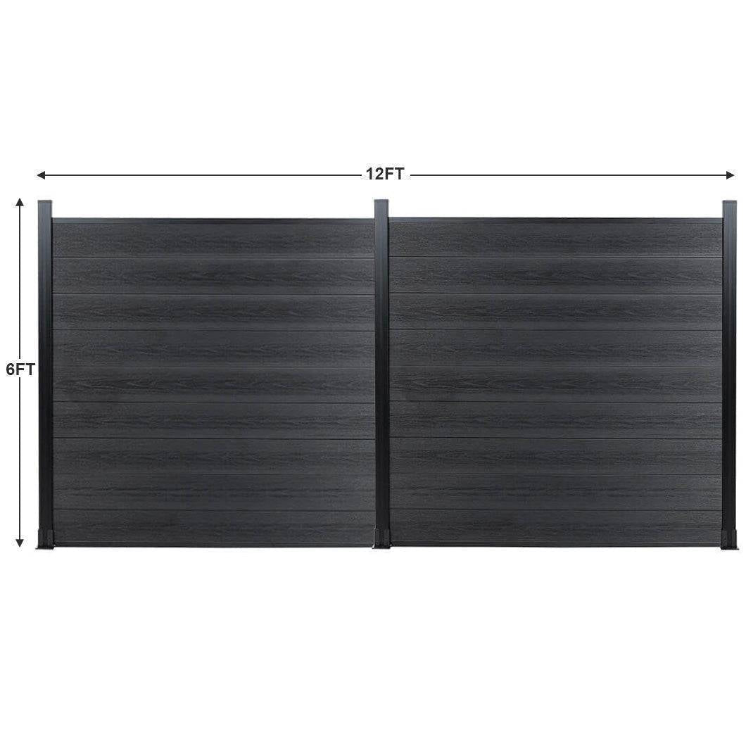 mondaria-diy-privacy-fence-composite-fence-black-two-piece-set-gj13