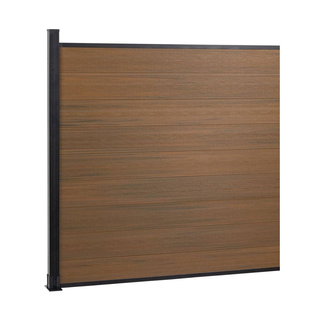 mondaria-diy-privacy-fence-composite-fence-brown-one-panel-and-one-post