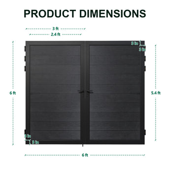 Safety 6 ft. W x 6 ft. H Composite Panel Fence Gate with Aluminum Alloy Handle for Garden Privacy
