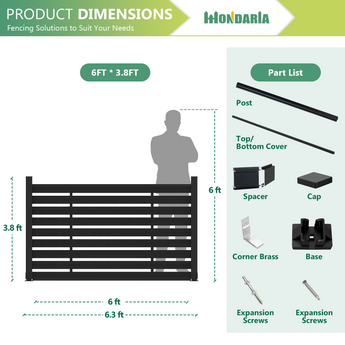 Mondaria Stylish Lattice Fence Panels for Enhanced Privacy and Outdoor Charm（For 45in）