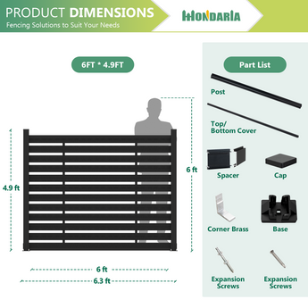 Mondaria Stylish Lattice Fence Panels for Enhanced Privacy and Outdoor Charm（For 59in）