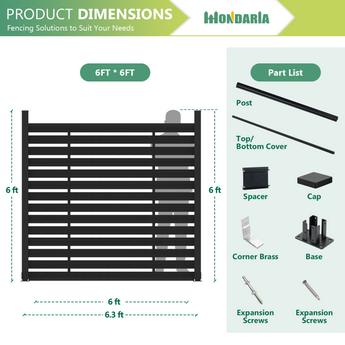 Mondaria Stylish Lattice Fence Panels for Enhanced Privacy and Outdoor Charm（For 6ft post）