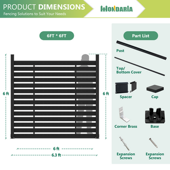 Mondaria Stylish Lattice Fence Panels for Enhanced Privacy and Outdoor Charm（For 6ft post）