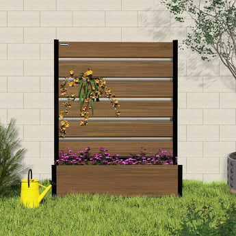 Mondaria Vertical Screen Planter Bed - Durable Privacy Fence Garden Box with Aluminum Frame & Composite Wood Panel