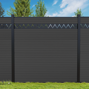 Windproof Composite Fence— Outside, Decorative Garden Fences for Home With In-Ground Posts and Decorative Screen