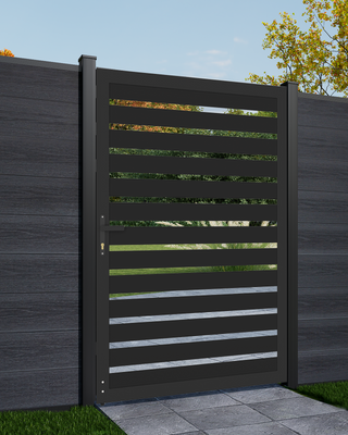 Mondaria 5.88ft × 4ft full aluminum gate modern design for garden and driveway