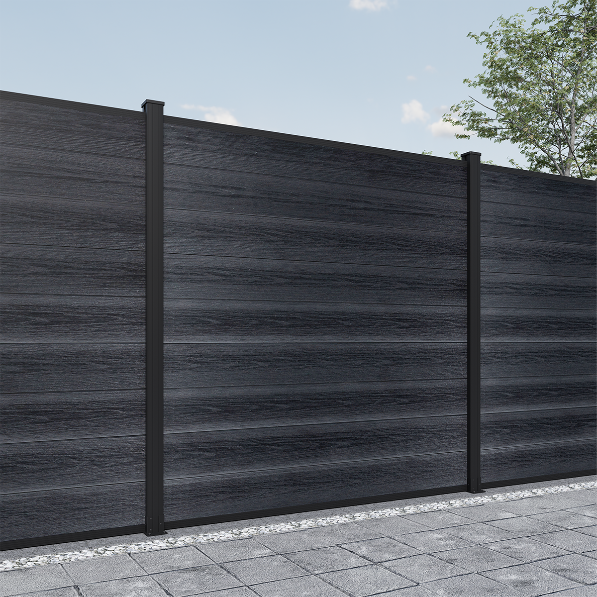 6 ft H x 6 ft W x 0.8 in Composite Privacy Fence Panel - Horizontal WPC Board GJ13