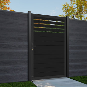 Mondaria 6ft H × 4ft W Semi-Privacy Aluminum Gate – Modern, Rust-Proof, Easy Installation Outdoor Door
