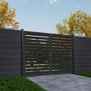 Mondaria 5.87ft H × 10ft W Full-Open Aluminum Double Gate