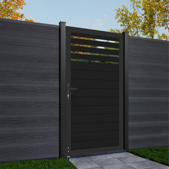 Mondaria 6ft H x 3ft W Aluminum Semi-Privacy Single Swing Gate – Modern, Durable & Stylish