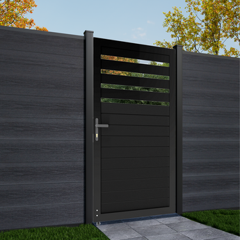 Mondaria 5.87ft H x 3ft W Aluminum Semi-Privacy Single Swing Gate – Modern, Durable & Stylish